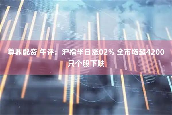 尊鼎配资 午评：沪指半日涨02% 全市场超4200只个股下跌